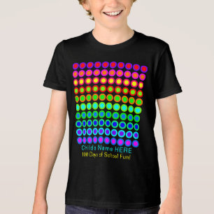 Fun Colorful 100 Days of School, Personalized Kids Tri-Blend Shirt