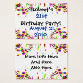 Fun Colorful 21st Party! Card (Front & Back)