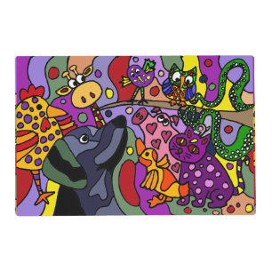 Fun Colorful Abstract Animals Placemat