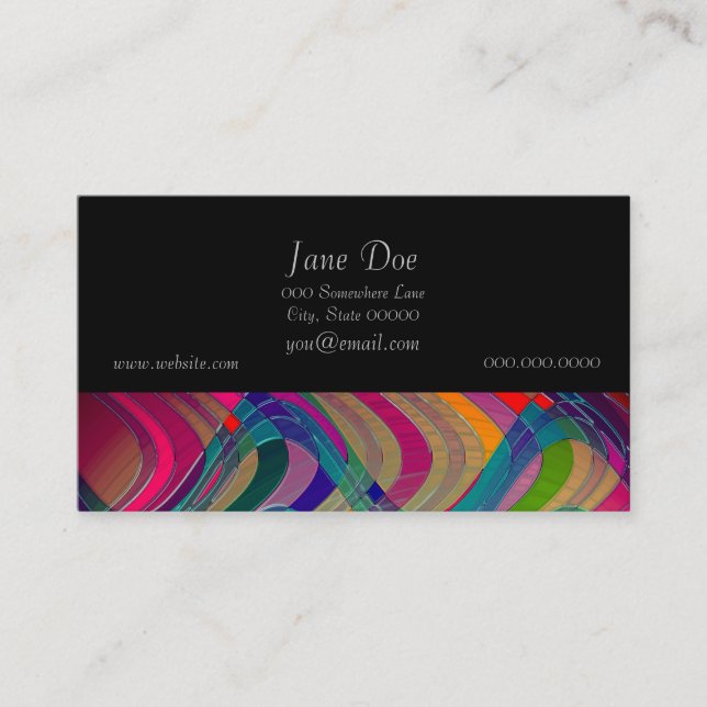 Fun Colorful Abstract Art Design Business Card (Front)
