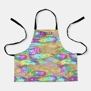 Fun Colorful Abstract Artsy Faux Glitter Artist Apron