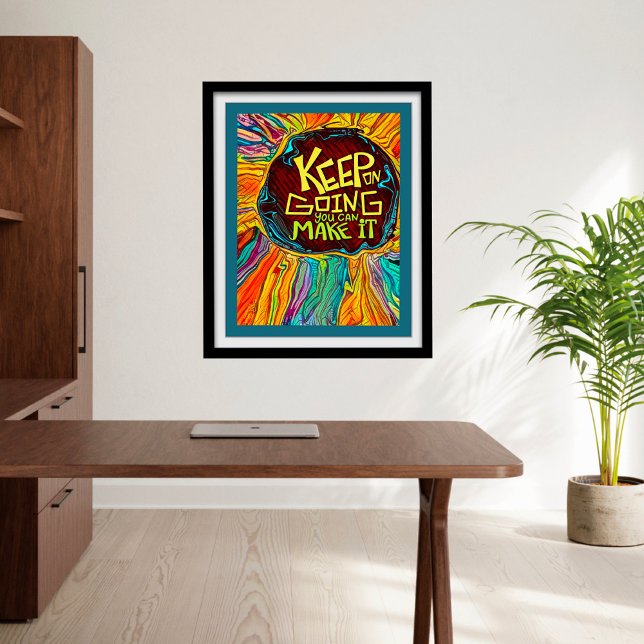 Fun Colorful Abstract Expert Beginner Classroom  Poster (Fun, modern keep on going classroom, Poster by Inspirivity)