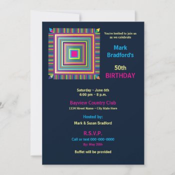 Fun Colorful Abstract Geometric Matching Invitation by TrudyWilkerson at Zazzle