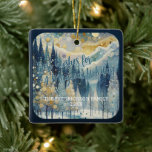 Fun Colorful Abstract Winter Wonderland Art Ceramic Ornament