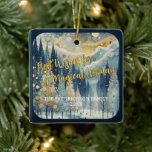 Fun Colorful Abstract Winter Wonderland Art Ceramic Ornament