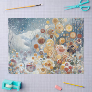 Fun Colorful Abstract Winter Wonderland Art Tissue Paper