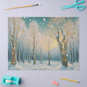 Fun Colorful Abstract Winter Wonderland Art Tissue Paper