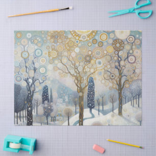Fun Colorful Abstract Winter Wonderland Art Tissue Paper