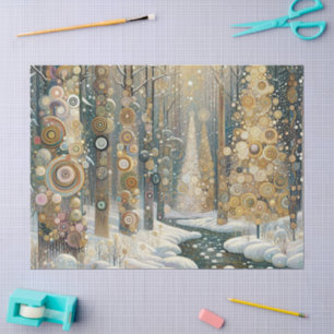 Fun Colorful Abstract Winter Wonderland Art Tissue Paper