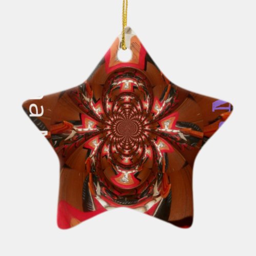 Fun Colorful African Design Ceramic Ornament