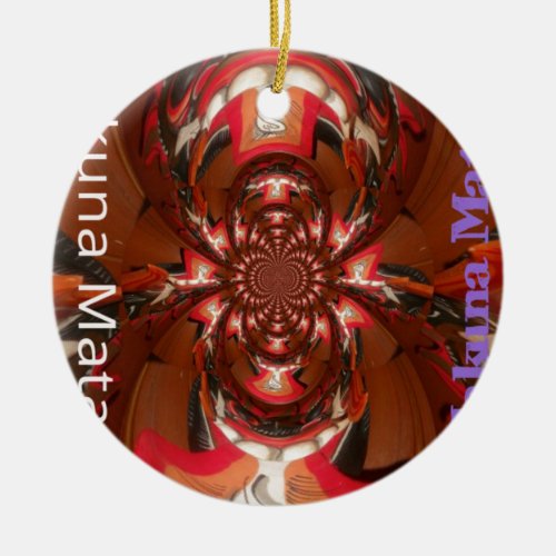 Fun Colorful African Design Ceramic Ornament