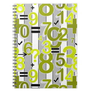 Fun colorful arithmetic math bright retro pattern notebook