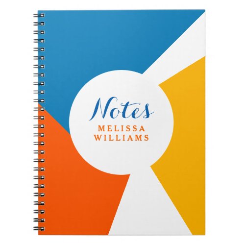 Fun Colorful Asymmetrical Modern Design Notebook