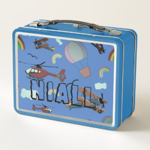 Fun Colorful Aviation Metal Lunch Box