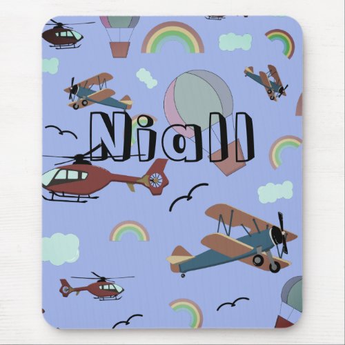 Fun Colorful Aviation  Mouse Pad