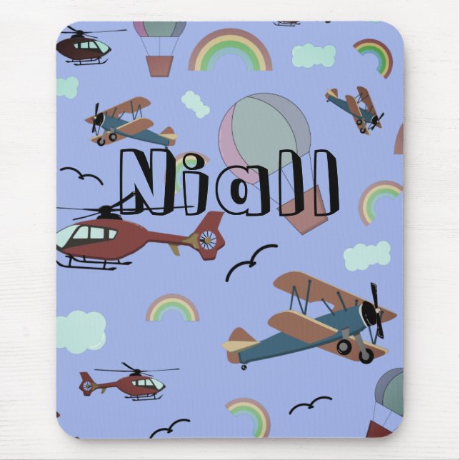 Fun Colorful Aviation Personalized Mouse Pad (Front)
