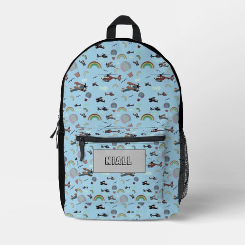 Fun Colorful Aviation Personalized Printed Backpack