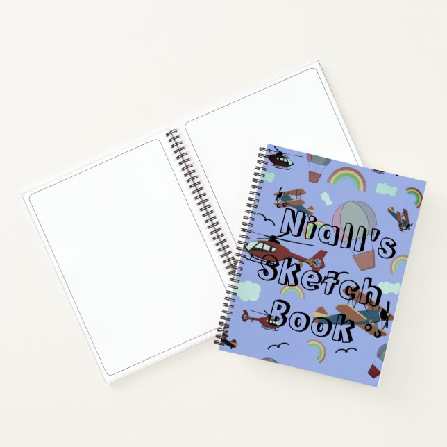 Fun Colorful Aviation Personalized Sketch Book (Inside)