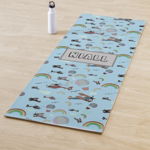 Fun Colorful Aviation Personalized Yoga Mat