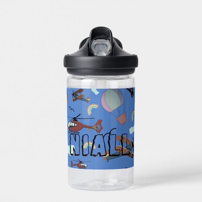 Fun Colorful Aviation  Water Bottle (Front)