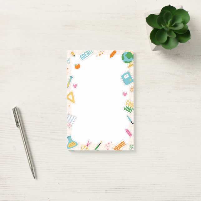 Fun Colorful Back To School Teacher Post-it Notes (Office)