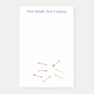 Fun Colorful Back To School Watercolor Crayons  Post-it Notes