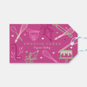 Fun Colorful Baking & Cooking Utensil Pink Gift Tags