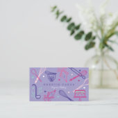 Fun Colorful Baking & Cooking Utensil Purple Business Card (Standing Front)