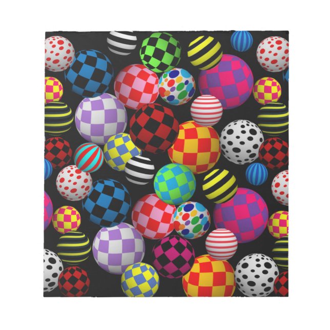 Fun & Colorful Balls Notepad (Front)
