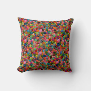 Fun & Colorful Balls Throw Pillow
