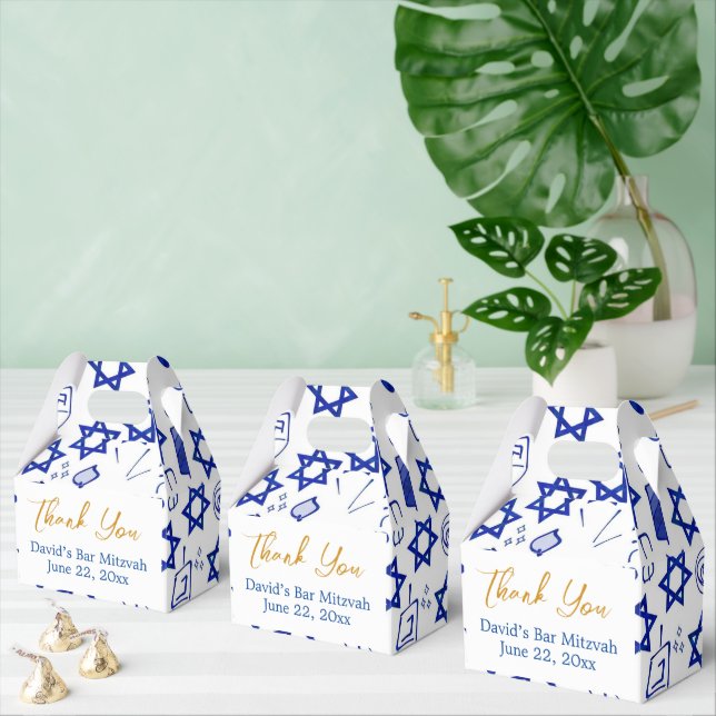Fun colorful bar mitzvah treat/favor/gift boxes (Multiple)
