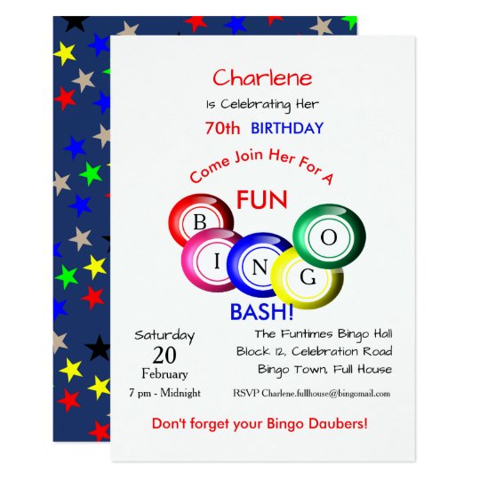 Bingo Birthday Invitations 4
