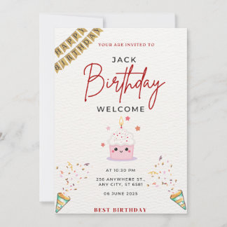 Fun & Colorful Birthday Party Invitation - Celebra