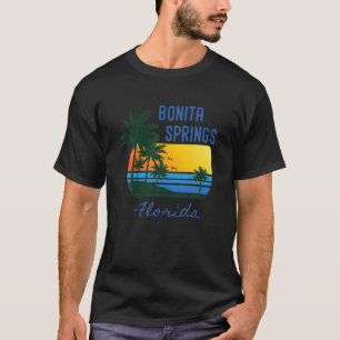 Fun Colorful Bonita Springs Florida Sunset Palm Tr T-Shirt