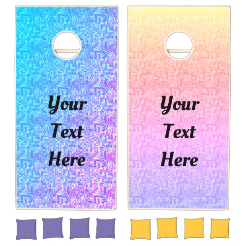 Fun Colorful Bright Cheery Editable Mosaic Ombre Cornhole Set