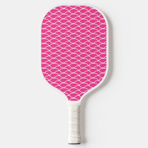 Fun Colorful Bright Pink Cresting Waves Pattern Pickleball Paddle