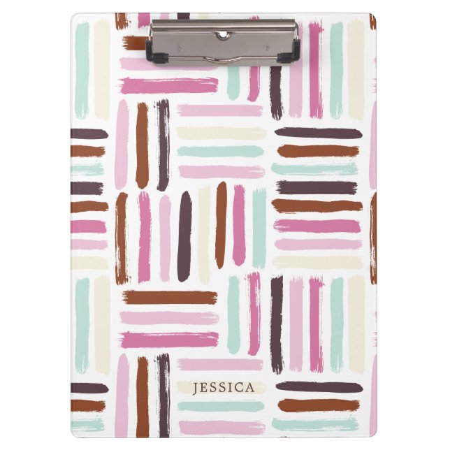 Fun Colorful Brush Strokes Pattern Clipboard (Front)