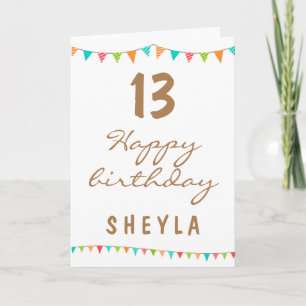 Fun Colorful Bunting Flags Kids Birthday Party Card