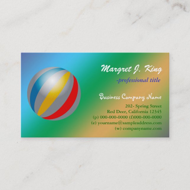 Fun, colorful  business card (Front)