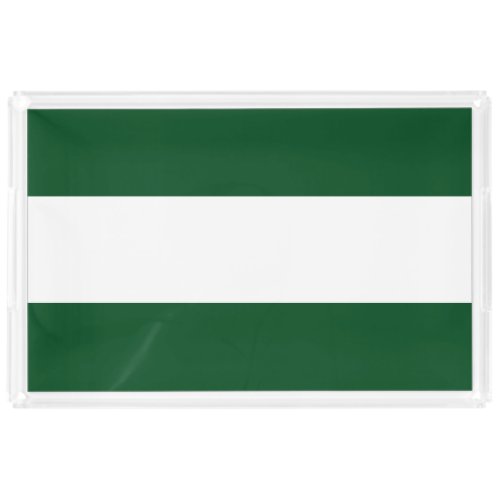 Fun Colorful Camp Green White Nautical Stripes   Acrylic Tray