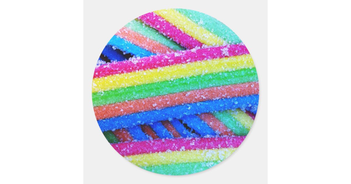 Fun Colorful Candy Classic Round Sticker | Zazzle