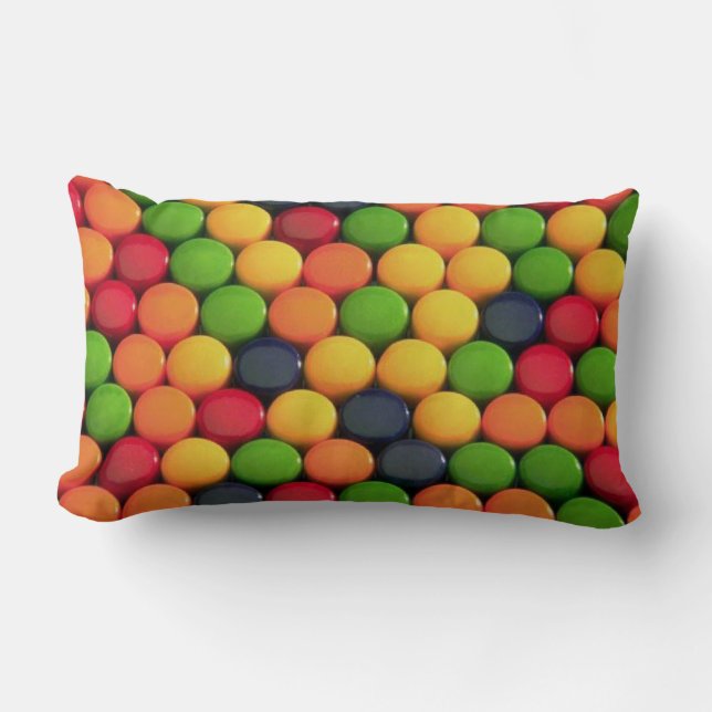 Fun Colorful Candy Pattern Lumbar Pillow (Front)