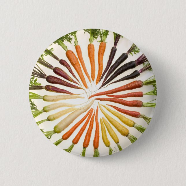Fun Colorful Carrots Pinback Button (Front)