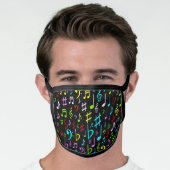 Fun, Colorful, Cheerful, Music Note & Symbols Face Mask (Worn Him)