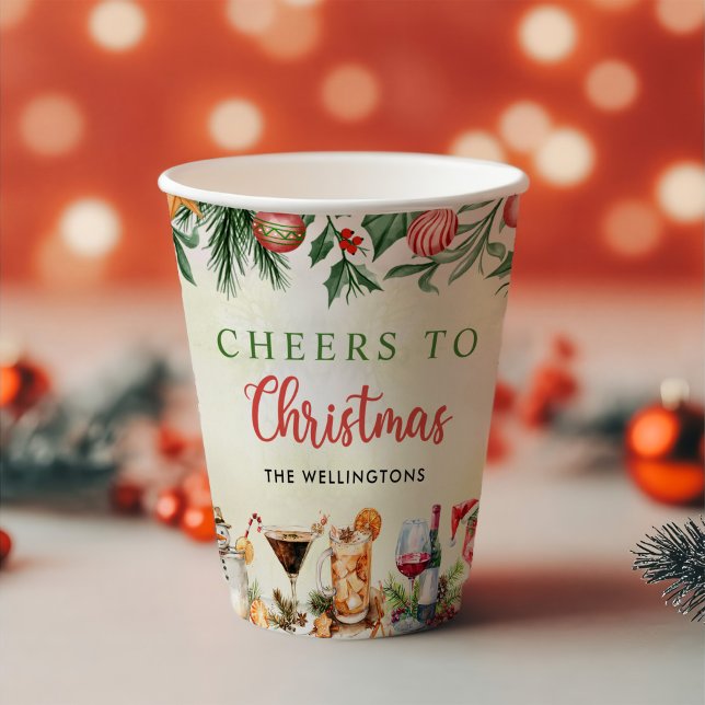 Fun Colorful Christmas Cocktail Party Paper Cups (Creator Uploaded)