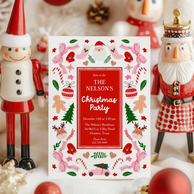 Fun Colorful Christmas Party Invitation (Cute Christmas Party Invitation)