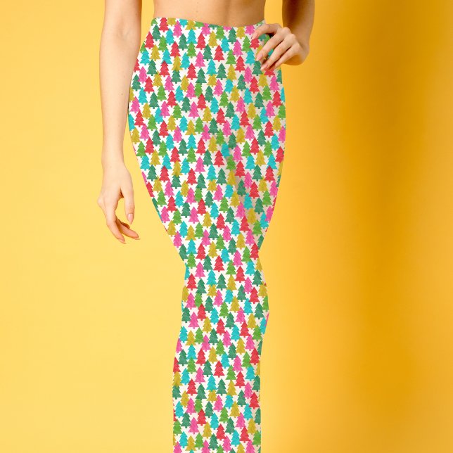Fun Colorful Christmas Trees Pattern Leggings (Creator Uploaded)