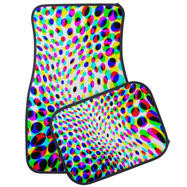 Fun Colorful Circles Car Floor Mat (Set)