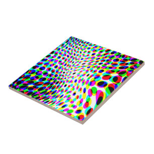 Fun Colorful Circles Ceramic Tile