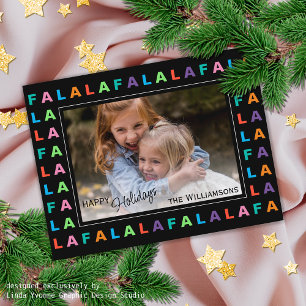 Fun Colorful Classic FA LA LA LA Holiday Season Postcard